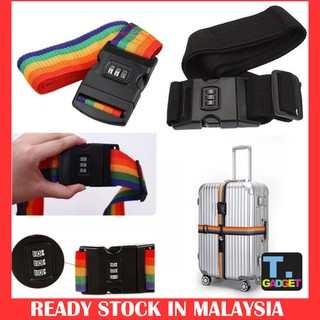 Security Lock Luggage Cross Strap Suitcase Belt With 3 Digit Password Lock