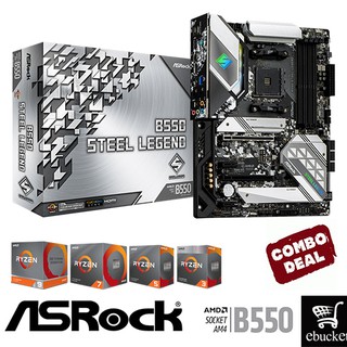 ASROCK B550 STEEL LEGEND AMD Socket AM4, support for: 3rd Generation AMD MOTHERBOARD + AMD RYZEN CPU COMBO PROMO
