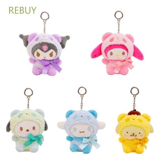 REBUY Girls Plush Doll Pendant Animal Hanging Accessories Key Chain Pendant Kuromi Cute Cartoon Panda Look Japanese Cinnamon Dog Bag Pendant/Multicolor