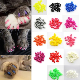 LP_20Pcs Soft Silicone Pet Dog Cat Kitten Paw Claw Control Sheath Nail Caps CovA
