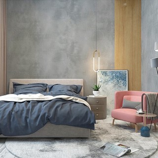 Grey Cement Concrete Texture Wallcovering Wallpaper Bedroom and Living Room Decoration