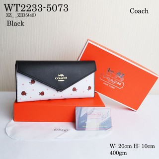 (Extra Card Wallet) Coach Long wallet Fold over Purse [WITH BOX] Dompet Perempuan (1)