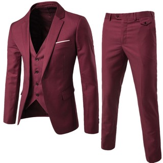 3Pcs/Set Luxury Plus Size Men Formal Vest+Jacket+Tuxedos Suit(in stock)