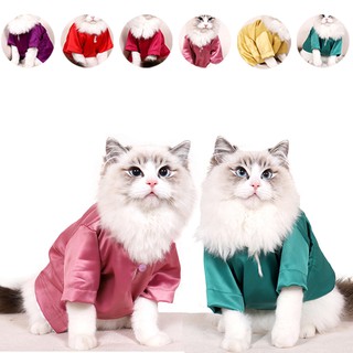 LIULIU Cooling Cat Suit Silk Cats Costume Pet Clothes Kitten Puppy T-Shirt Breathable Hoodies on Summer Spring 春夏款宠物T恤 猫咪衬衫 男孩女孩冰凉服饰