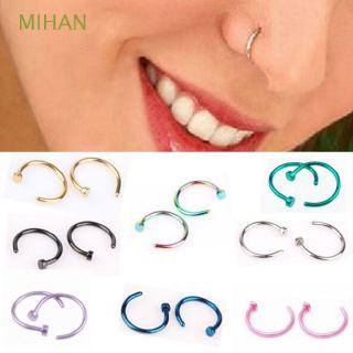 3/5/10PCS 8mm Clip On Nose Ring Nostril Hoop Body Jewelry Non Piercing