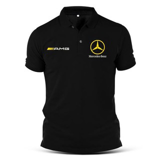 MERCEDES BENZ LOGO AMG Sports Cars Collar T-Shirt Polo Shirt Cotton Print
