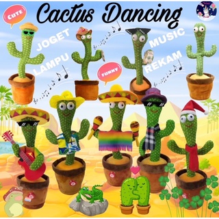 【Ready Stock】Tiktok Hot Cactus Plush Toy Talk Kaktus Bercakap Dancing Toy Song Plush Dancing Cactus Early Childhood Education Electric Cactus Same Style Twist Singing Dance Toys Birthday Gift