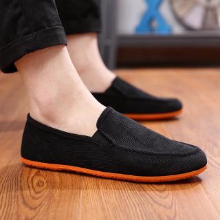 🔥Ready Stock🔥2021 spring and summer breathable canvas shoes men a pedal lazy old Beijing car casual shoes Peas shoes m