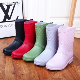 mid-barrellady rain shoes Korean version of the fashion non-slip women's boots water waterproof