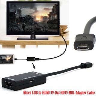 The TV is connected to the mobile phone micro USB to HDMI TV MHL full HD adapter Android mobile phone converter cable