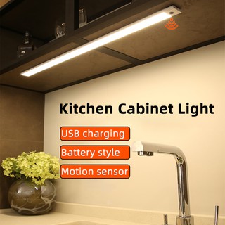 Motion Sensor Light LED Light Kitchen Cabinet Light USB Rechargeable Battery Induction lamp IR Infrared Lampu Wardrobe Magnetic Wall Lamp Sensor Night Light (1)