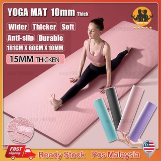【No.1 Best selling】 NBR/TPE Yoga Mat 10/15MM Soft High Density ​EXTRA THICK yoga mat Anti slip exercise mat workout mat