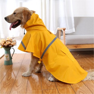 LIULIU Large Dog Raincoat Pet Strip Reflective Waterproof Costume Poncho Hoodies
