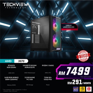 TECHVIEW GAMING PC AMD RYZEN 5 5600G RTX 3070 PROMOTION PACKAGE