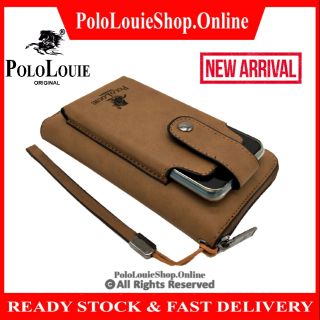 Original Polo Louie Men Leather Long Zip Wallet Phone Purse Card Holder Handcarry Clutches