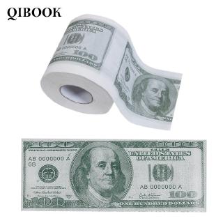 qibook Dollar Toilet Paper For Home Bathroom 1 Roll Novelty Money Bath Tissue 3 Ply Useful