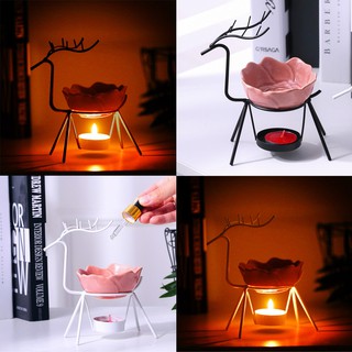 Stainless Steel Deer Burner Candle Aromatherapy Oil Lamp Decorations Aroma Furna
