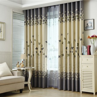 Sortina Luxury Tingkap Langsir Blackout Window Curtain for Living Room Four-Leaves Clover Panel Sheer Drape