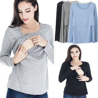 🍊Casual Maternity Breastfeeding Clothes Nursing Long Sleeve Tops Blouse🍊