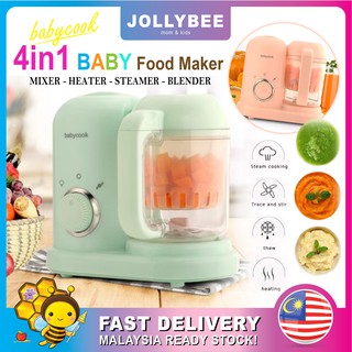 Jollybee BABYCOOK (4in1) Baby Kid Health Food Fruit Fast Prepare Maker Food Processor Blender Steamer