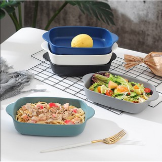 Cheese Baked Plates Baking Tray Ceramic Western Dishes Oven Multi-color Bowl