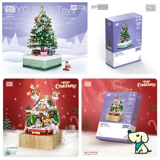 YOYO玩具LOZ/1237/1238/Christmas Tree Music box/Christmas House music box/Small particle building blocks/MINI/toy/boy 圣诞树圣诞音乐盒积木