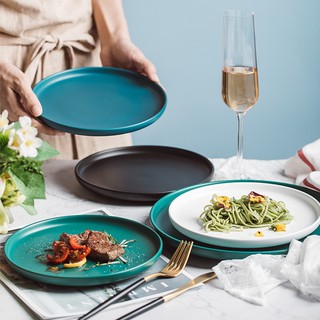 Ready Stock-6" 8" 10" Matte Color Round Ceramic Dinner Plate Pasta Steak Noddle Plate Tableware