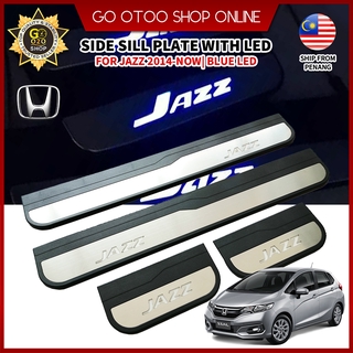 OEM Blue LED Car Door Side Sill Step Plate For 【Honda Jazz 2014 - Present】