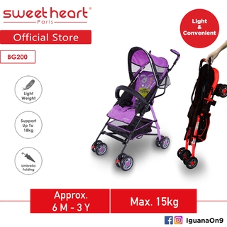 Sweet Heart Paris Stroller Buggy with Back-Rest Reclining - Purple BG200