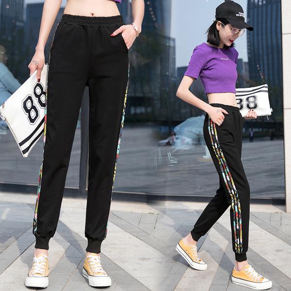 M-5XL Korean version of sports pants jogging ladies trousers casual pants (1)