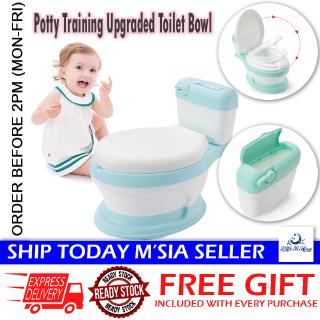 [Little B House] Baby Toddler Comfortable Backrest Children's Potty Training Potty Toilet with Splash Guard - BA14