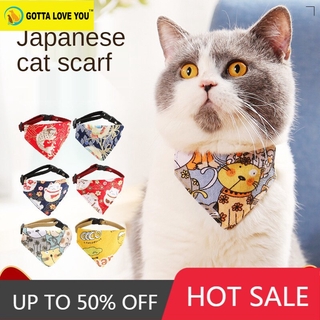 PET fashion&accessories ready stock cat collar M olive green Cat Day spit towel and wind triangle scarf cat scarf