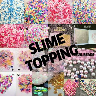 [READY STOCK] SLIME COMPLETE TOPPING SPRINKLER SHELL CANDY PAPER FIMO PEARL