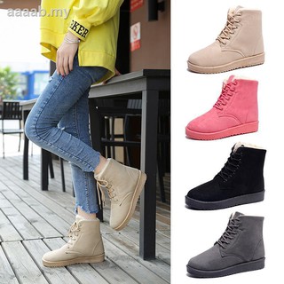 Autumn & Winter Brushed and Thick Snow Boots Cotton-padded Shoes Short Flat Heel Martin