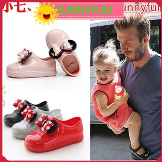 🔶SF🔶Baby Girls Lovely Jelly Minnie Shoes Princess Waterproof PVC Sandals with Bowknot Decoration