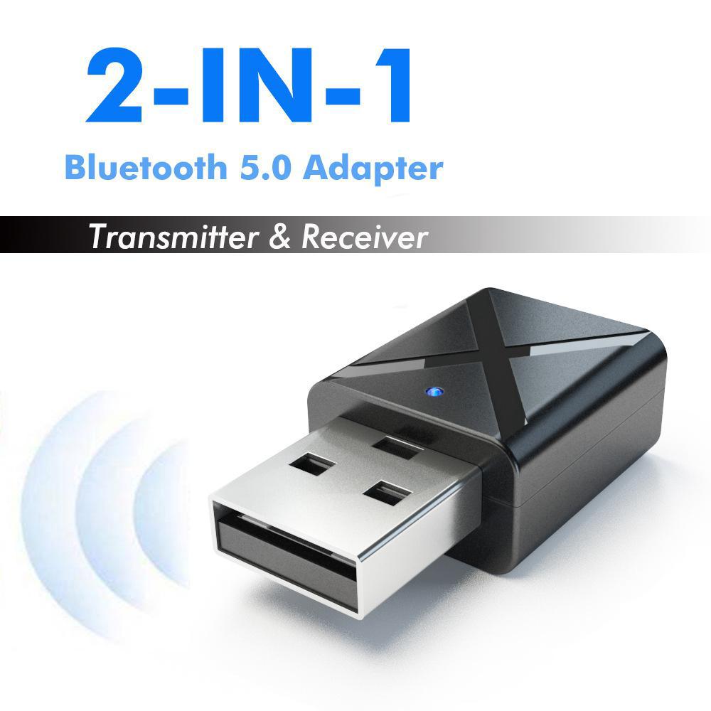 2 in 1 Bluetooth 5.0 Transmitter Receiver 3.5mm Aux A2DP, AVRCP Wireless Stereo Audio Adapter for PC TV/Headphones