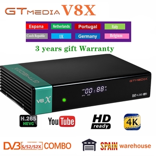🔥 Ready stock 🔥Gtmedia V8X Full Hd 1080P DVB-S/S2/S2X Receiver Powervu Support, bisque H.265 Built-in Wifi