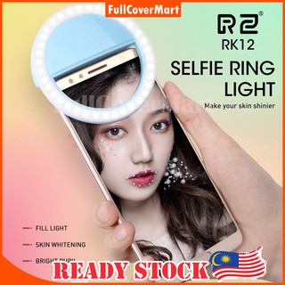 ⭐️READY STOCK⭐️Rechargeable Selfie Ring Light RK12 Selfie Light For phone laptop Selfie Lamp USB charged Selfie Lights