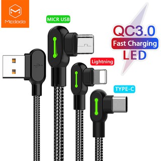 MCDODO USB Charging Cable 90 Degree iPhone / Micro Usb / Type-C Usb Cable Fast Charging for Apple Huawei/ Xiaomi /Samsung