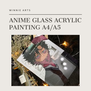 𝓦𝓲𝓷𝓷𝓲𝓮 Glass Painting Anime Portrait Character Acrylic Paint Glass Album A4 A5 size Gift Souvenir Anniversary Pre