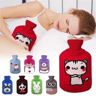 2000ml Hot Water Bag Bottle Cartoon Knitted Cover Large Size Cloth Cover