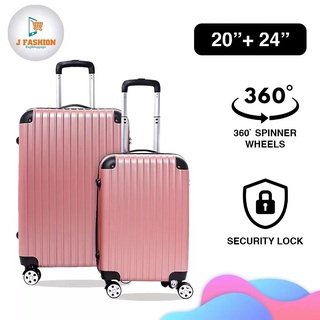 plain travel luggage bag 20inch 24inch ABS material suitcase beg bagasi