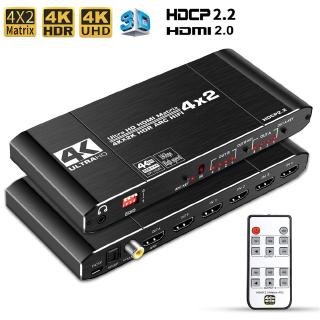 4K 60Hz HDMI Switch 4 IN 2 Out HDMI Matrix Switcher Splitter Support HDCP 2.2 With ARC Function IR Remote Control