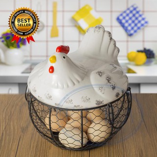 【Ekea】Ceramic egg basket fruit basket garlic potato sundries ceramic Chicken