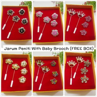 (FREE BOX) JARUM PENITI WITH 3 BABY BROOCH