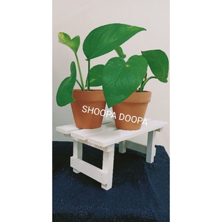 ReadyStock-Wooden Mini Bench /Rak Pasu Bunga Mini Kayu /Wood Flower Stand Bench Home Decor