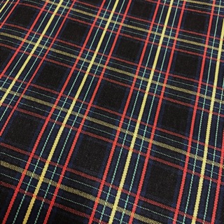 Thick checkered canvas fabric/ kain diy cloth