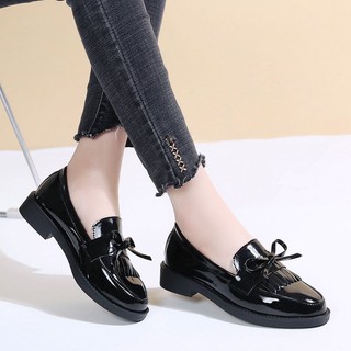◆❅☂British style small leather shoes female 2019 spring and autumn new Korean version hundred streaming Sulefo casual