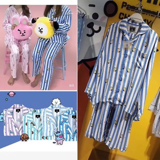 【Ready Stock】KPOP BT21 Pajamas BTS COOKY TATA CHIMMY COOKY KOYA SHOOKY Nightwear Sleeping Clothes Free Gift Shopping Bag
