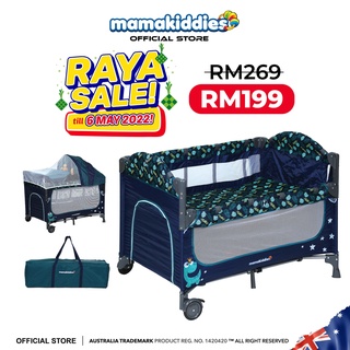 🌙 RAYA SALES🌙Mamakiddies Baby Cot 2 Level Portable Baby Bed Playpen Travel Cot Side Slide Door Katil Bayi (EN Certified)